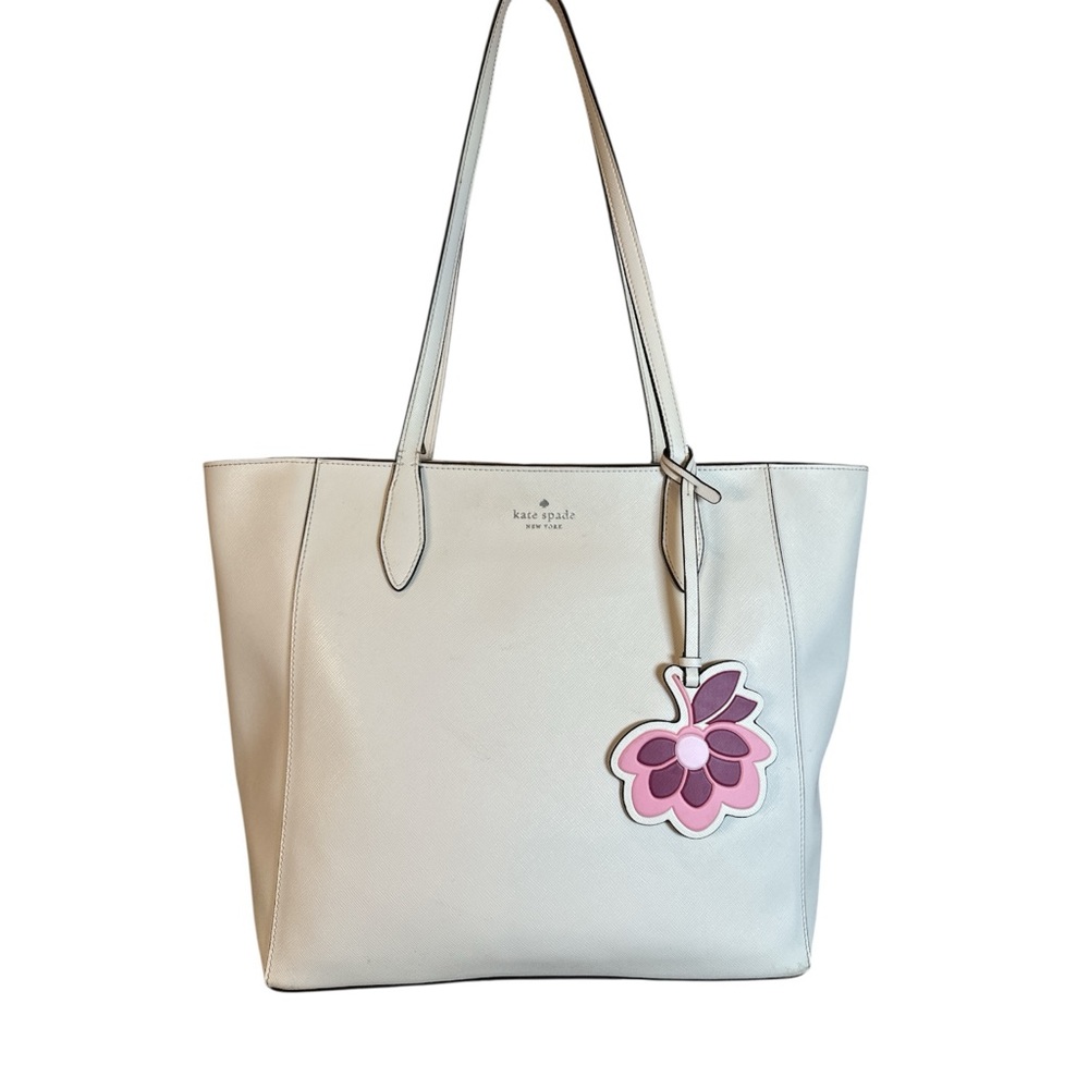 Kate Spade NY Dana Saffiano Cream Tote EUC